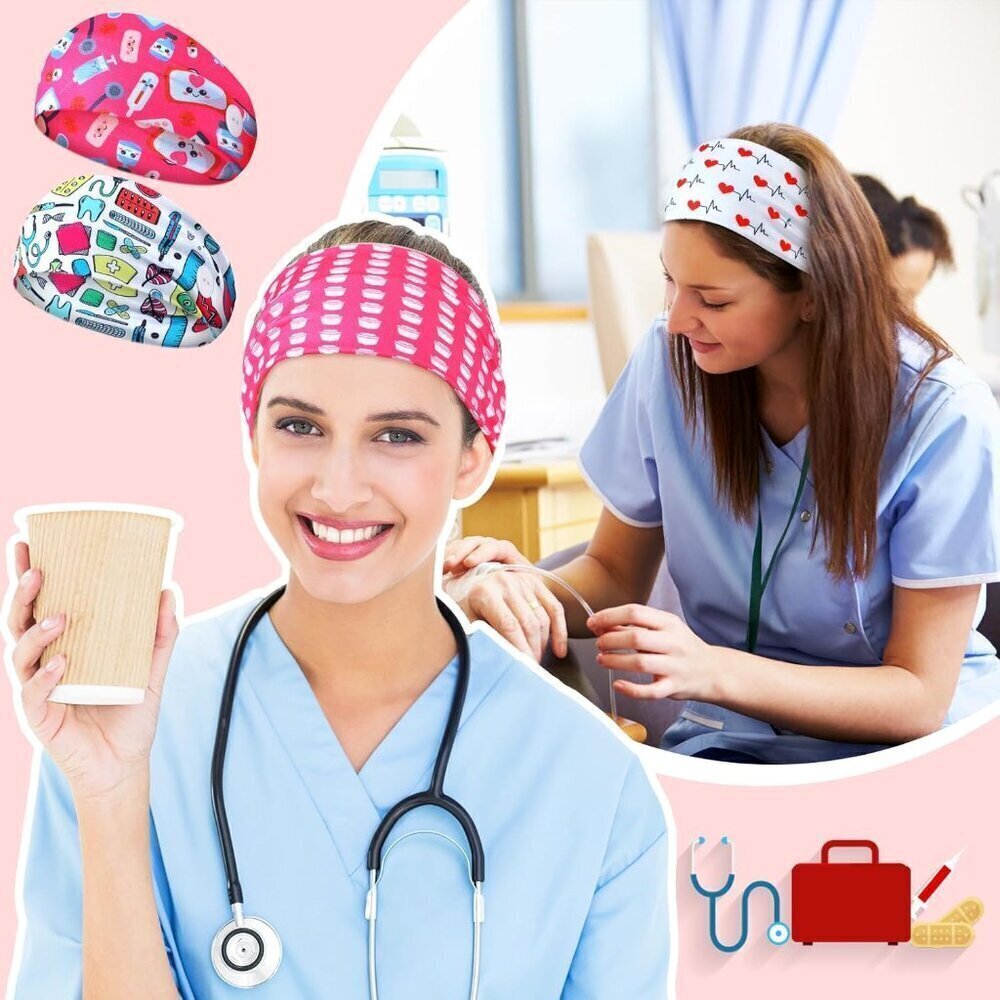 12 Pcs Nurse Headbands for Women, Non Slip Nursing Headbands with Buttons for Ma - Picture 3 of 7